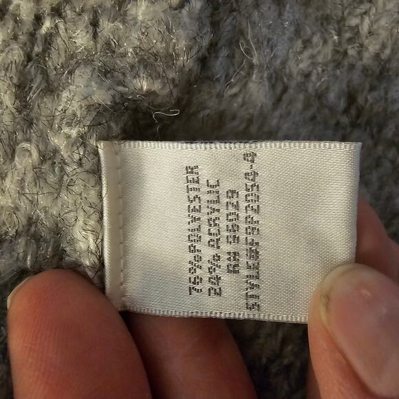 Ponsesa Cowl Neck Bouclé Knit Poncho Sweater Relaxed Cozy Luxury Heathered Grey - Picture 7 of 10